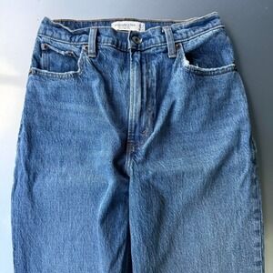 Abercrombie & Fitch high-rise straight leg curve love jeans in blue jeans